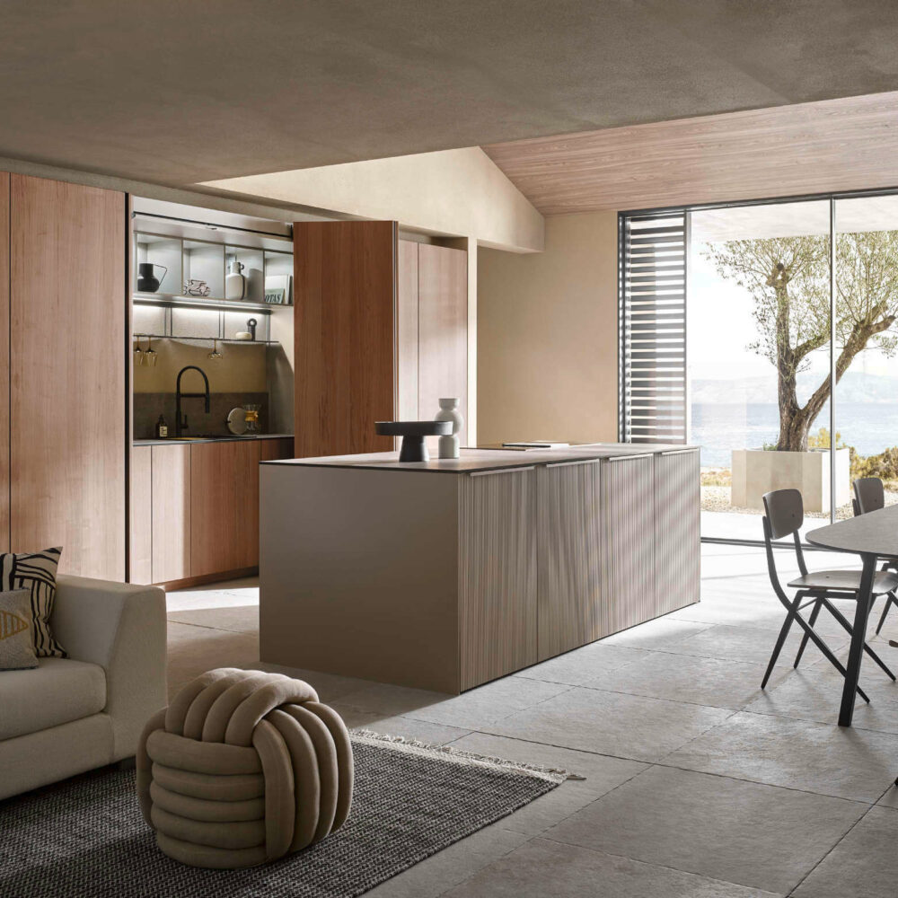 Bauformat Design Inselküche Sydney Holz