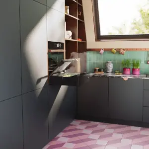 Neff Dampfschublade seitlich geöffnet