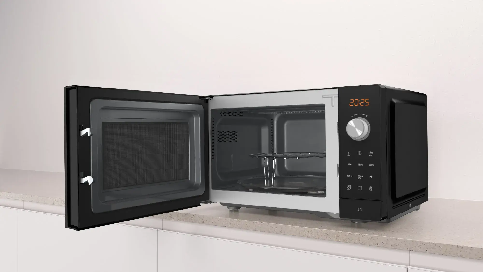 Constructa freistehende Mikrowelle offen