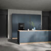Häcker Design Inselküche rauchblau schwarz HA